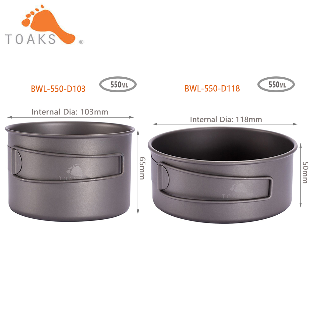 Outdoor Camping Tools - Toaks BWL-550 Cắm Trại Titan Bát