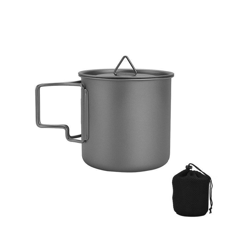 Cooking Outdoor Camping - Titanium Camping Mug with Folding Handle