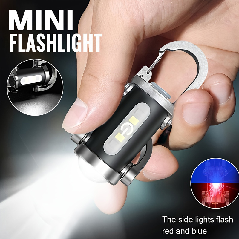 Outdoor Camping Decor - Mini Keychain Flashlight Rechargeable Pocket COB