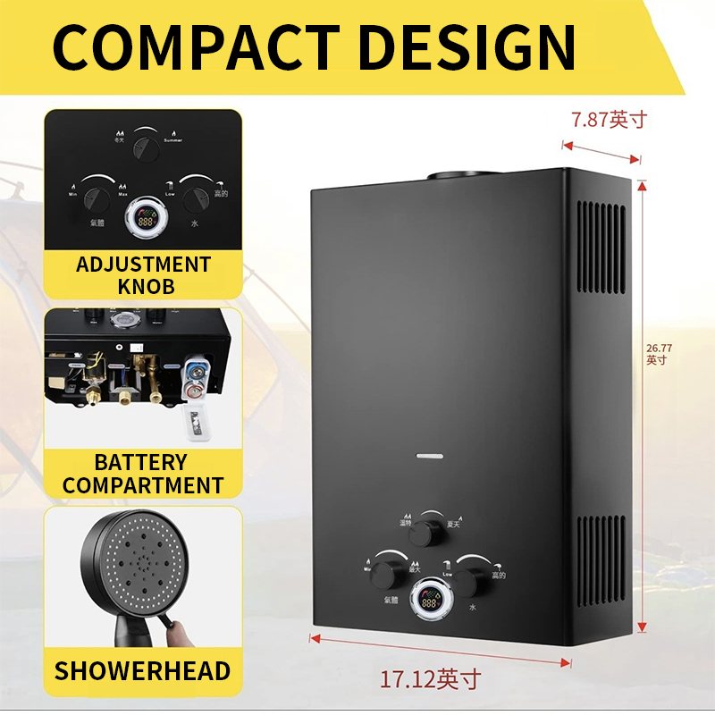 16L/18L/20L Instant-Heat Gas W - đánh giá và giá Outdoor Camping Water Heater