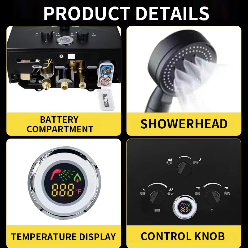 16L/18L/20L Instant-Heat Gas W - đánh giá và giá Outdoor Camping Water Heater