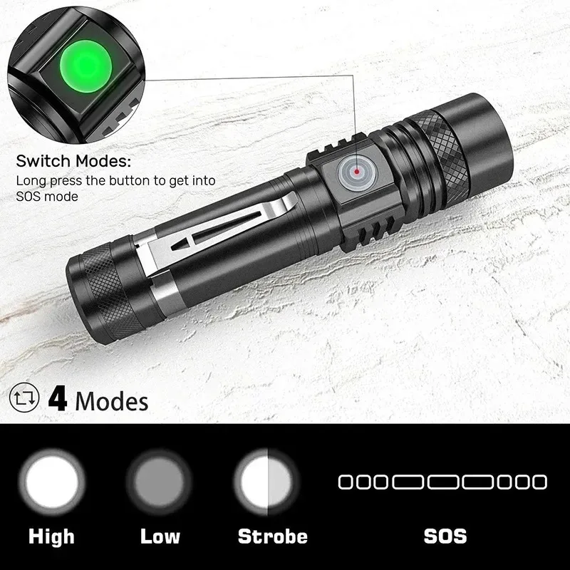 Rechargeable T6 Handheld Flash - đánh giá và giá Outdoor Camping Decor