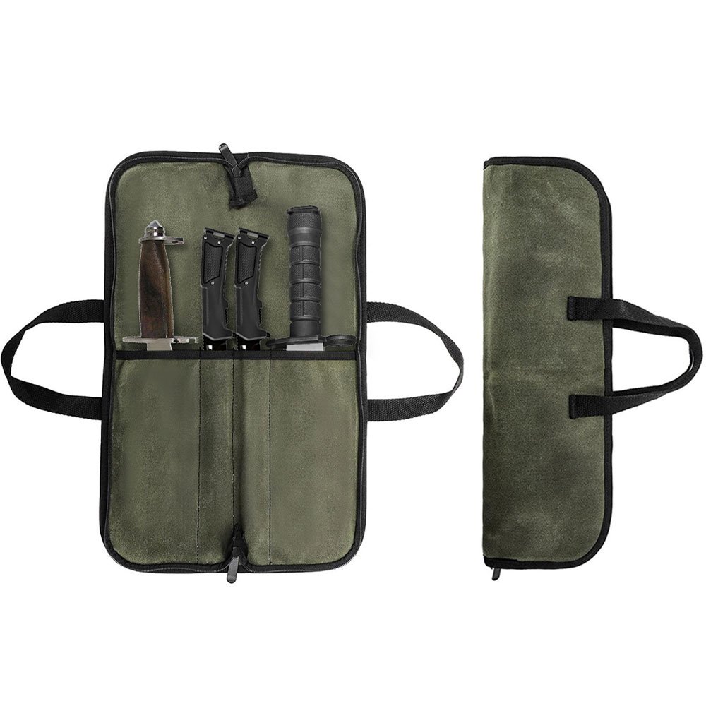 Waxed Canvas Knife Roll Bag Mu - đánh giá và giá Camping Knife Multi-Tool
