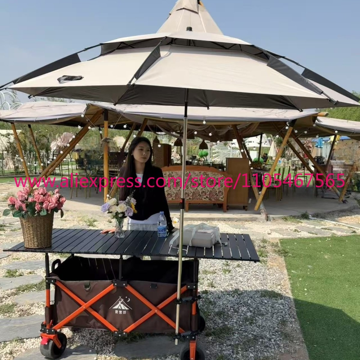 1PCS camper stall large foldab - đánh giá và giá Outdoor Camping Trolley