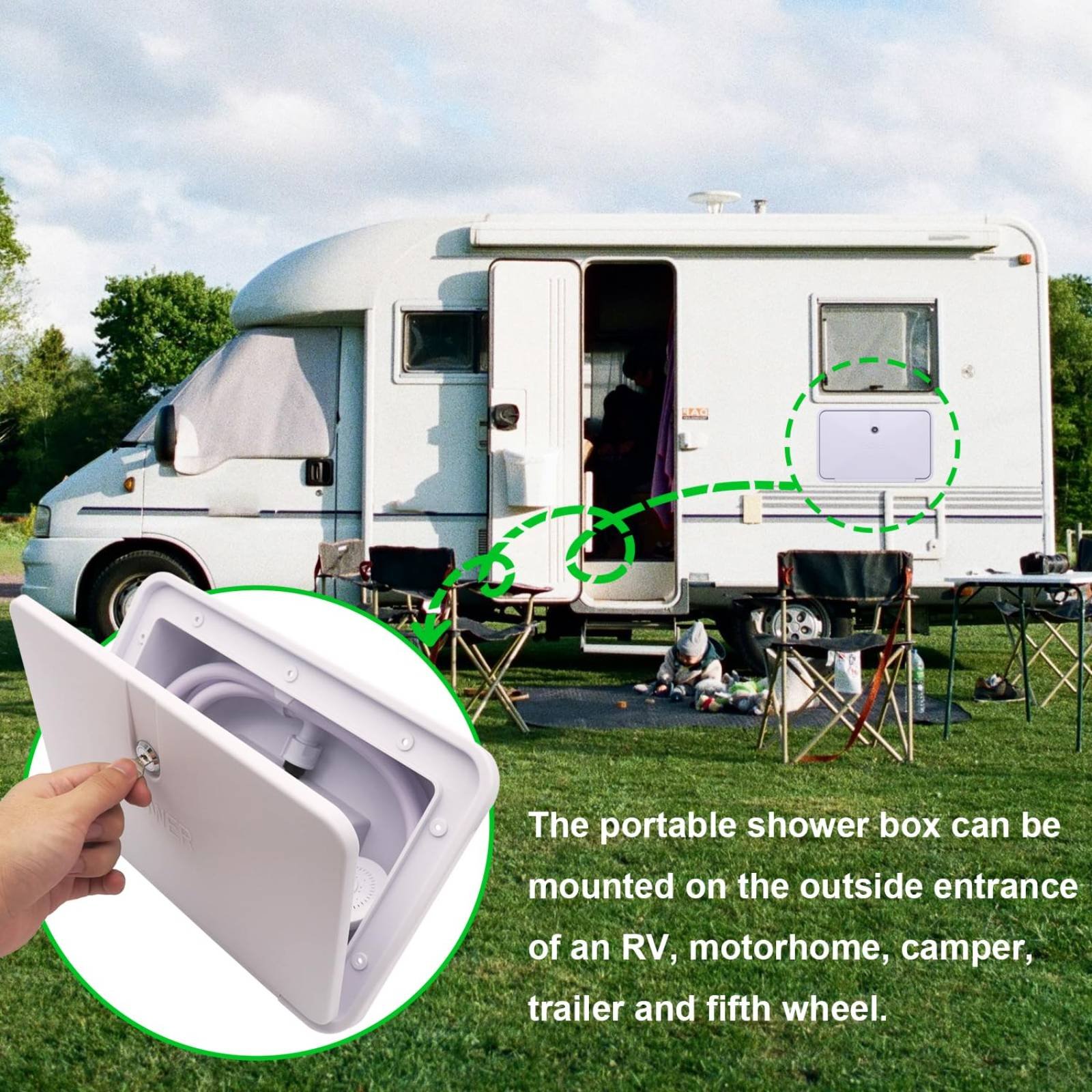 RV Exterior Shower Box Compact - đánh giá và giá Outdoor Camping Box