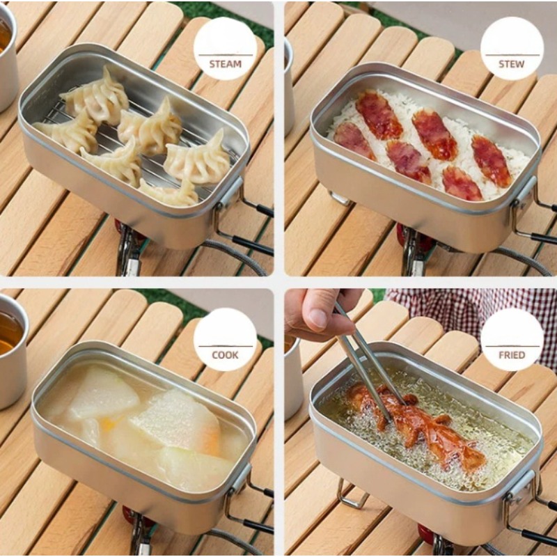 1PC Outdoor Aluminum Lunch Box - đánh giá và giá Cooking Outdoor Camping