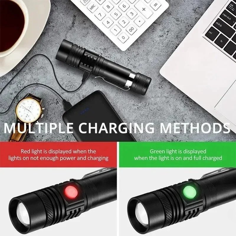 T6 LED Rechargeable Flashlight - đánh giá và giá Outdoor Camping Decor