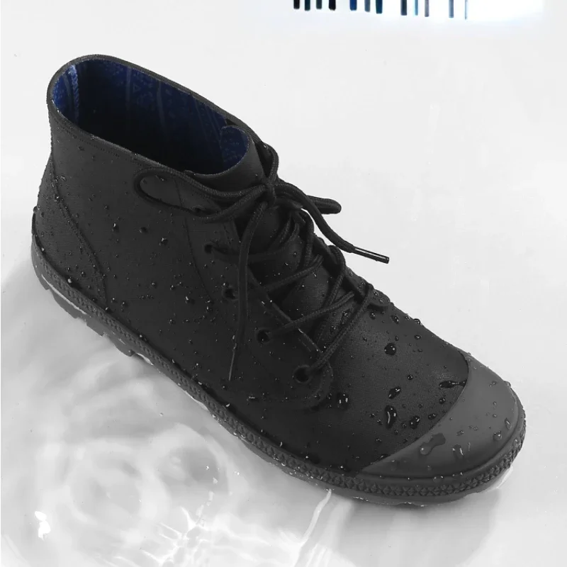 Winter Men Rain Boots Lace-up  - đánh giá và giá Outdoor Camping Winter